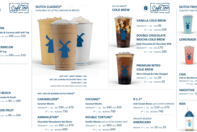 dutch bros menus