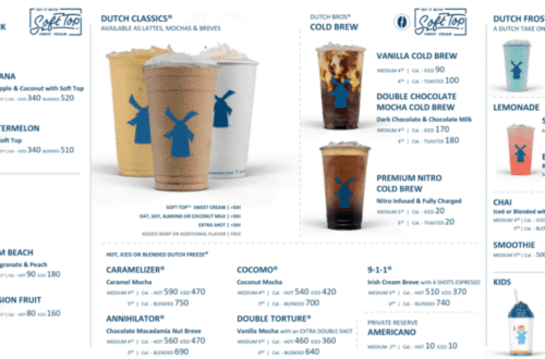 dutch bros menus